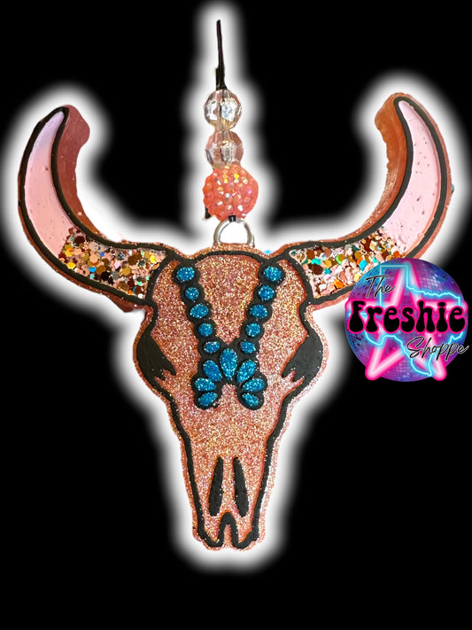 Bull Skull With Turquoise